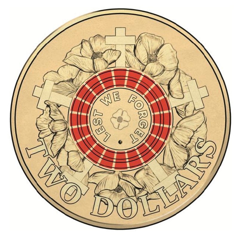 2015 $2 Poppy Mintmark - Lest We Forget