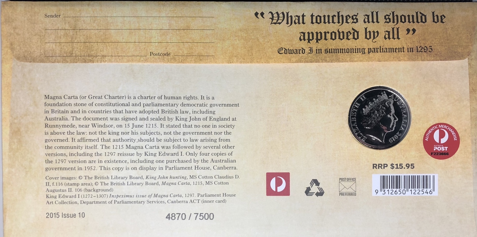 2015 PNC 800th Anniversary of the Magna Carta