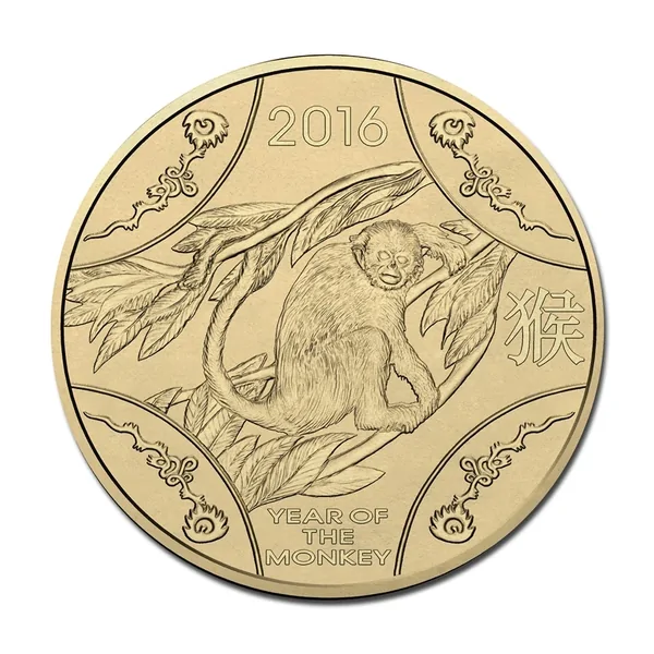2016 $1 Lunar Series - Year of the Monkey Carded Coin