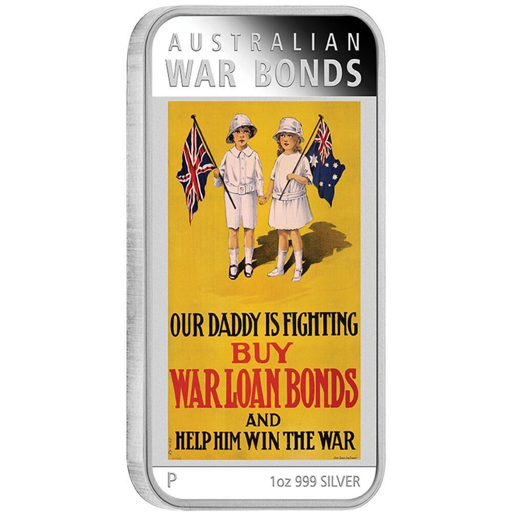 2016 1oz Australian Posters of WWI - War Bonds Silver Proof Coin