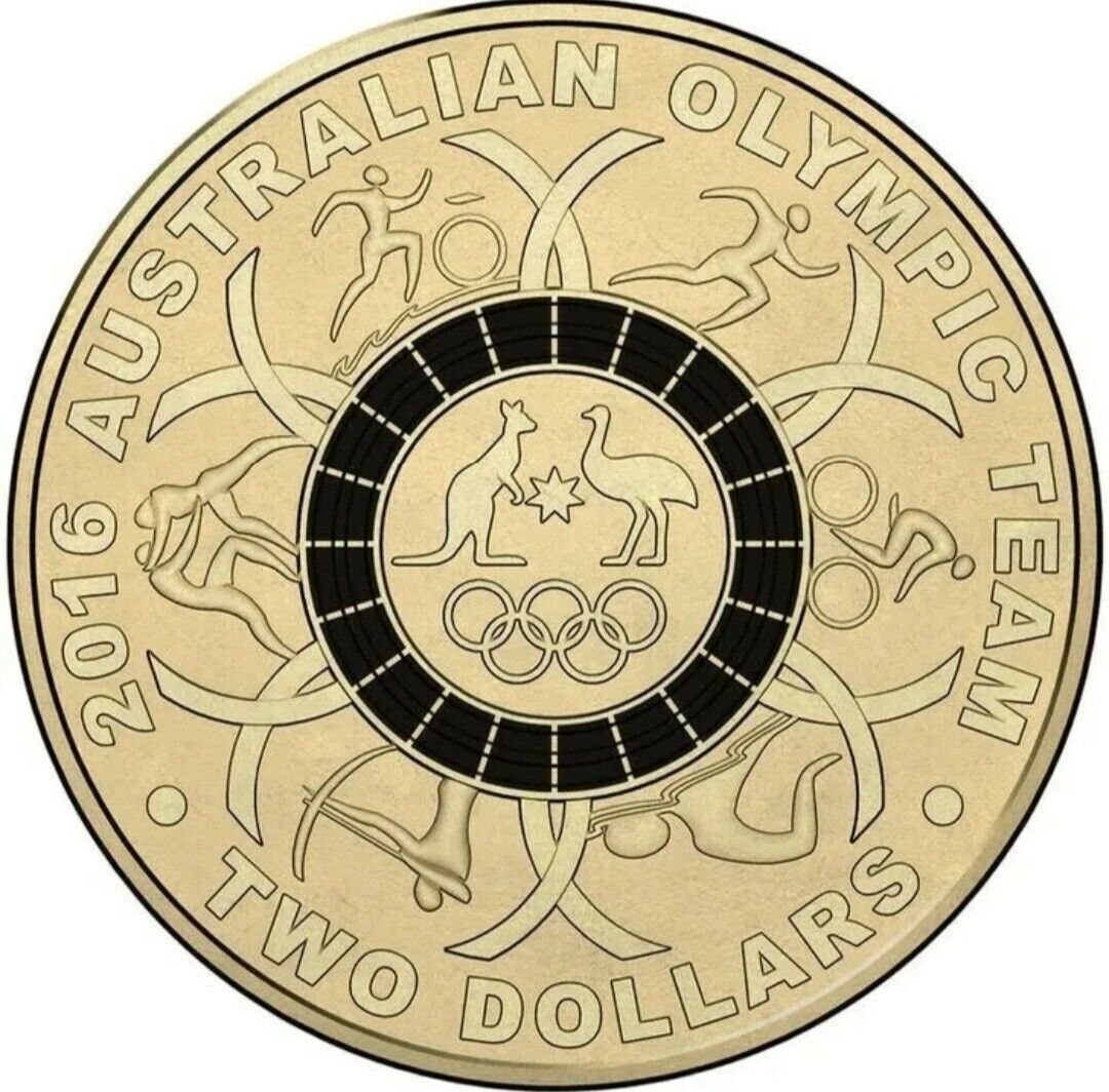 2016 - $2 Olympics Black Coloured Coin