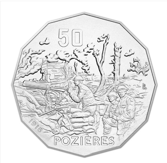 2016 50c The Battle of Pozieres The Western Front 1916-2016