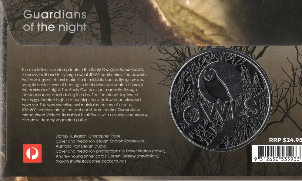 2016 Sooty Owl Medallion PMC