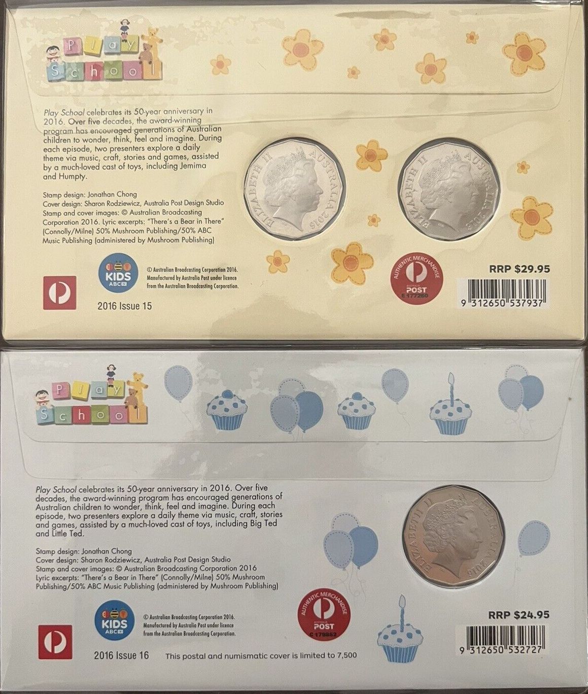 2016 PNC, 50c Play School Pair - 3 Coin Set