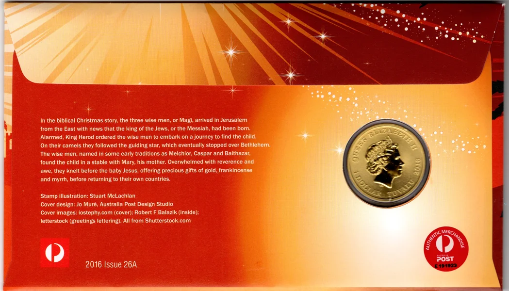 2016 Australia Post Impressions Christmas $1 PNC