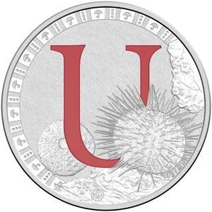 2017 $1 Silver Proof U - Urchin Alphabet Series Boxed Coin