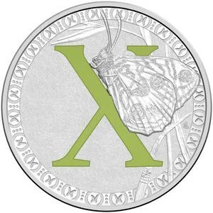 2017 $1 Silver Proof X - Xenica Butterfly Alphabet Series