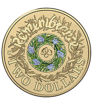 2017 $2 C Mintmark Rosemary Coloured Two Dollars
