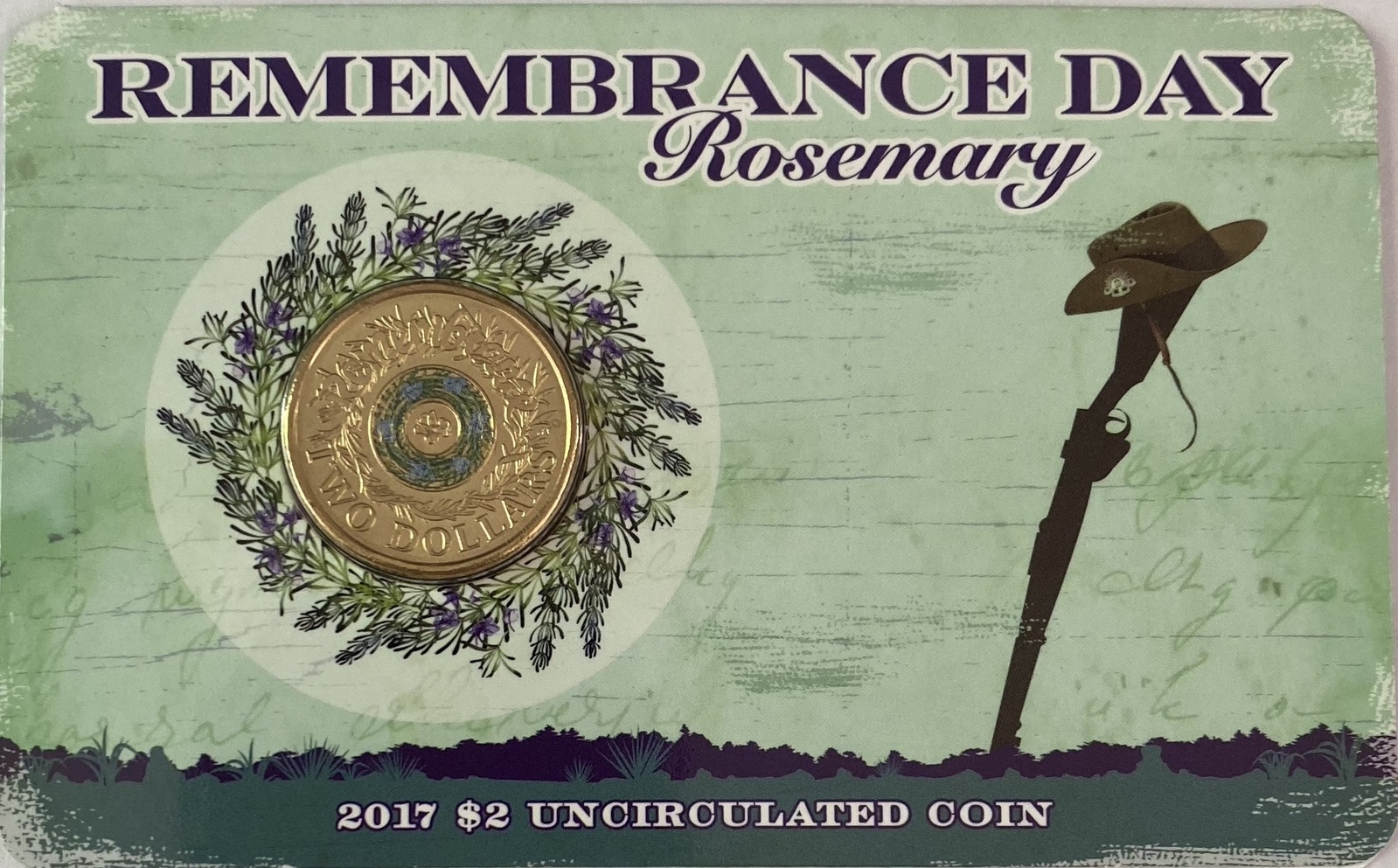 2017 $2 Rosemary Carded Coin