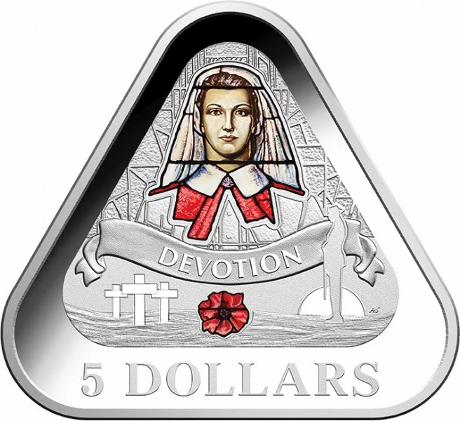 2017 $5 Fine Silver Front Line Angels Triangular Proof Coin