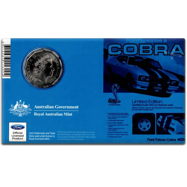 2017 50c 1978 Ford XC Falcon Cobra in Folded Presentation Card