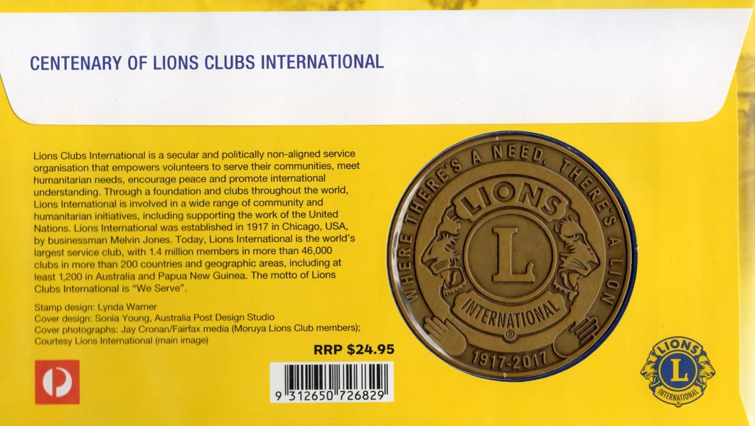 2017 Centenary of Lions Clubs International Medallion PMC