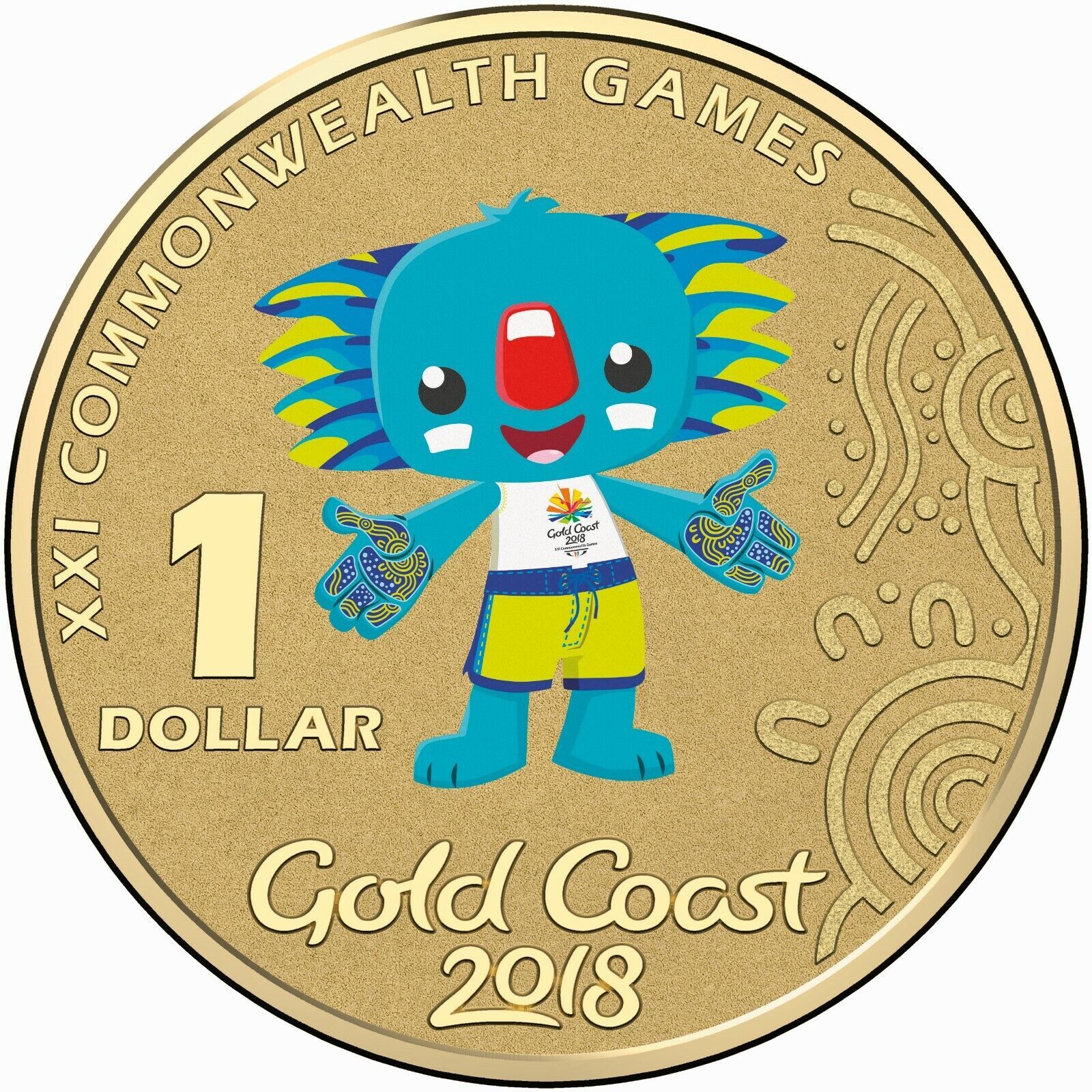 2018 $1 Commonwealth Games Borobi UNC
