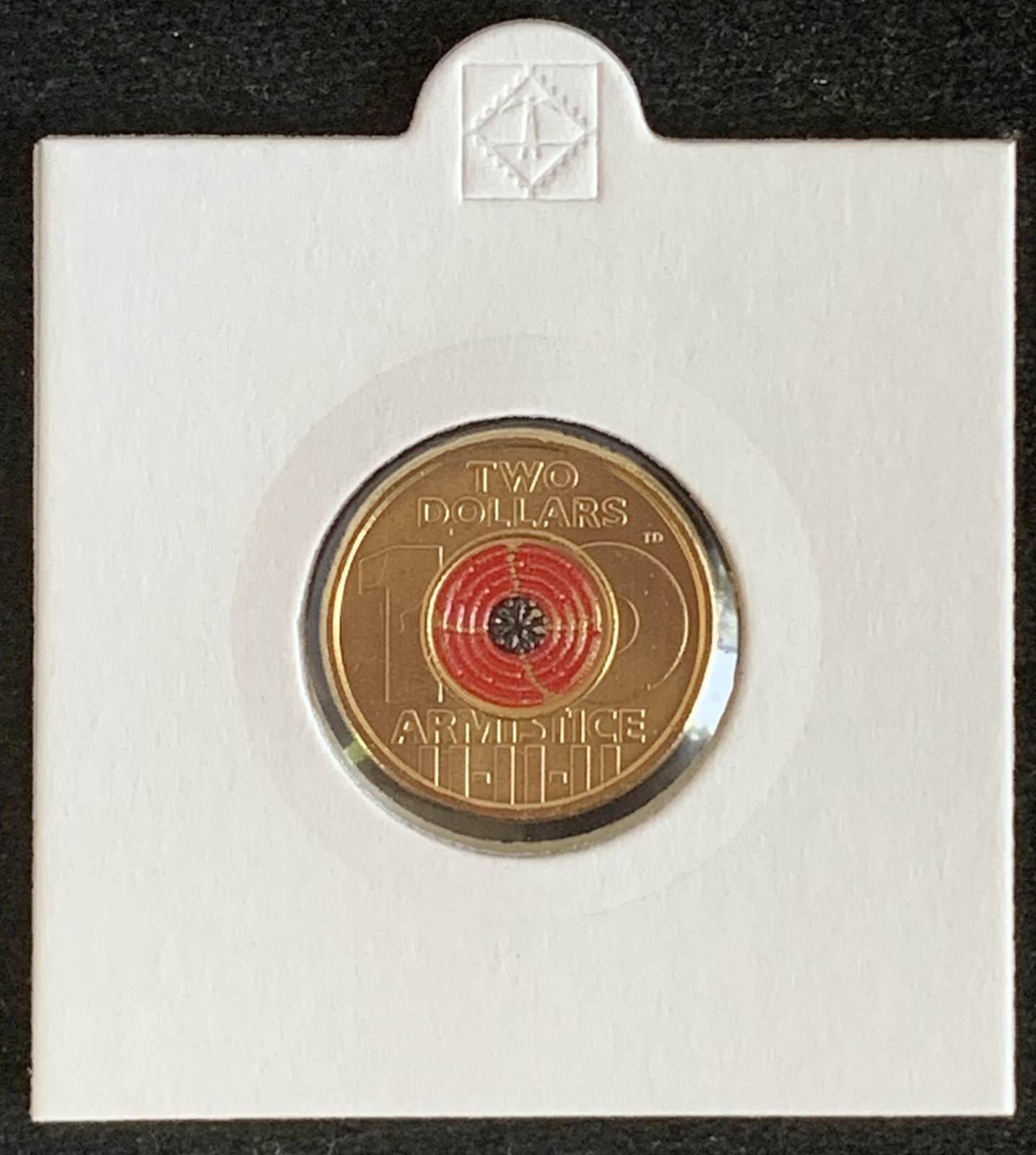 2018 - $2 Armistice 11-11-11, Red Poppy Coloured Coin