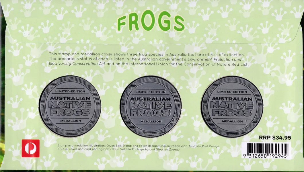 2018 Australian Native Frogs Three Medallion PMC