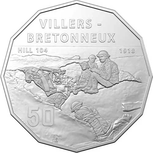 2018 50c The Battle of Villers-Bretonneux PNC