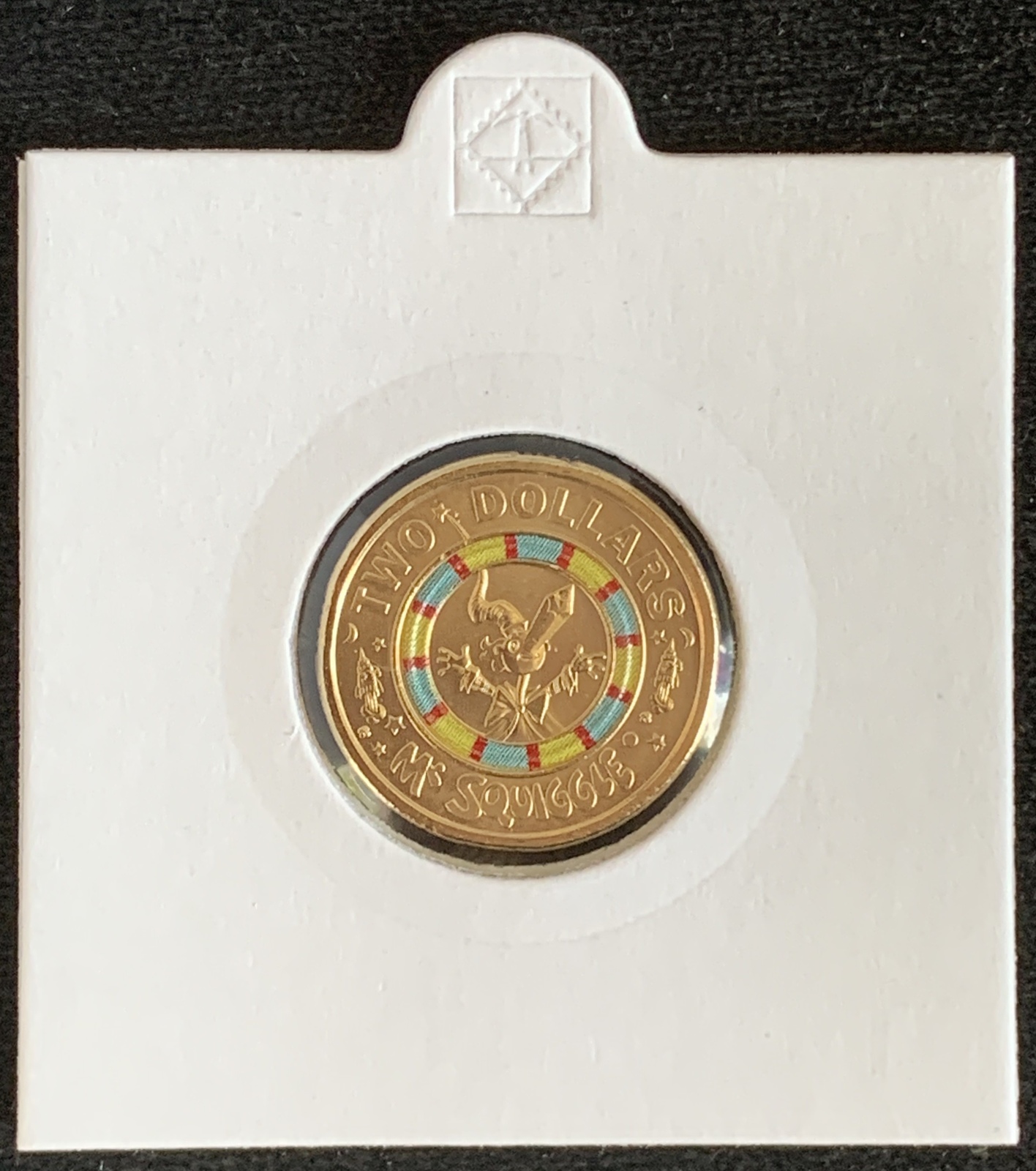 2019 - $2 Mr Squiggle, Blue & Yellow Coloured Coin