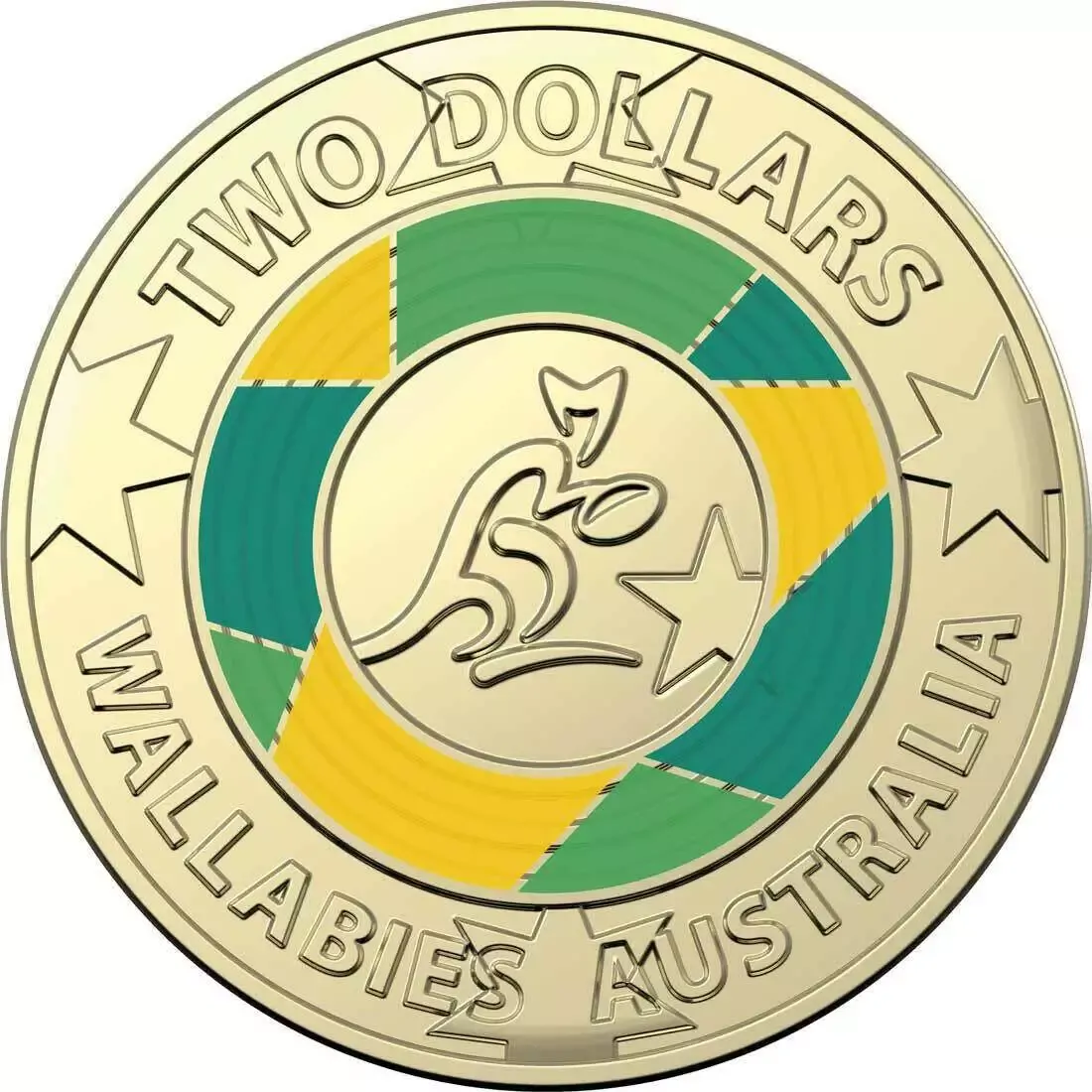 2019 $2 Wallabies Coloured Carded Coin