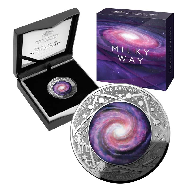2021 $5 Milky Way 1 oz Domed Silver Proof Coin