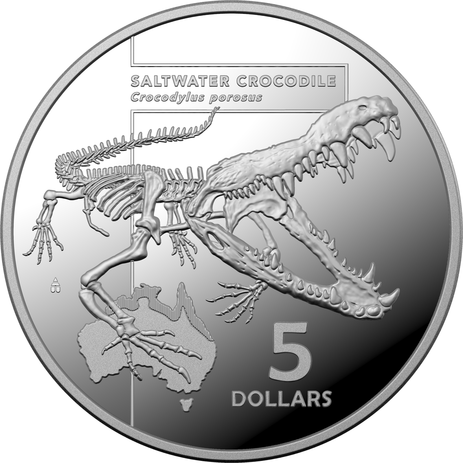 2020 1oz Silver - Silver $5 Australia's Most Dangerous - Saltwater Crocodile