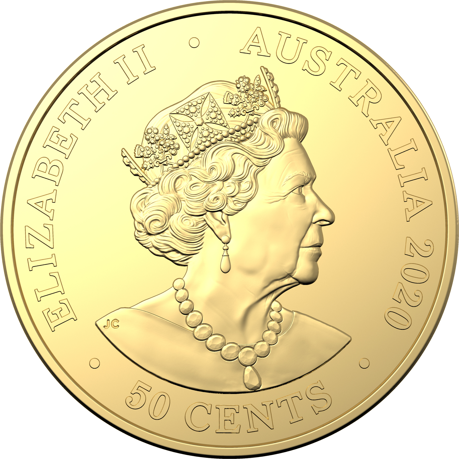 2020 50 cent Olympic Team Round Gold Plated Coin