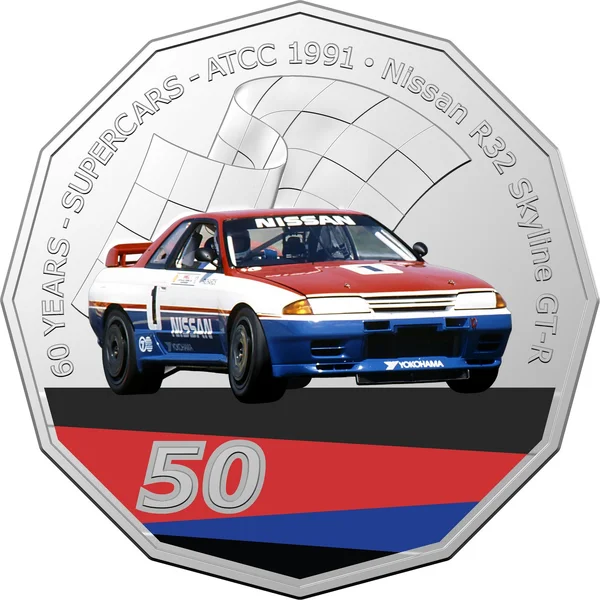 2020 50c 60 Years of Supercars - 1991 Nissan R32 Skyline GT-R - Jim Richards Presentation Card