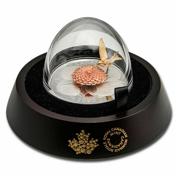 2020 5 oz The Hummingbird and the Bloom - Silver and Gold Plated Coin