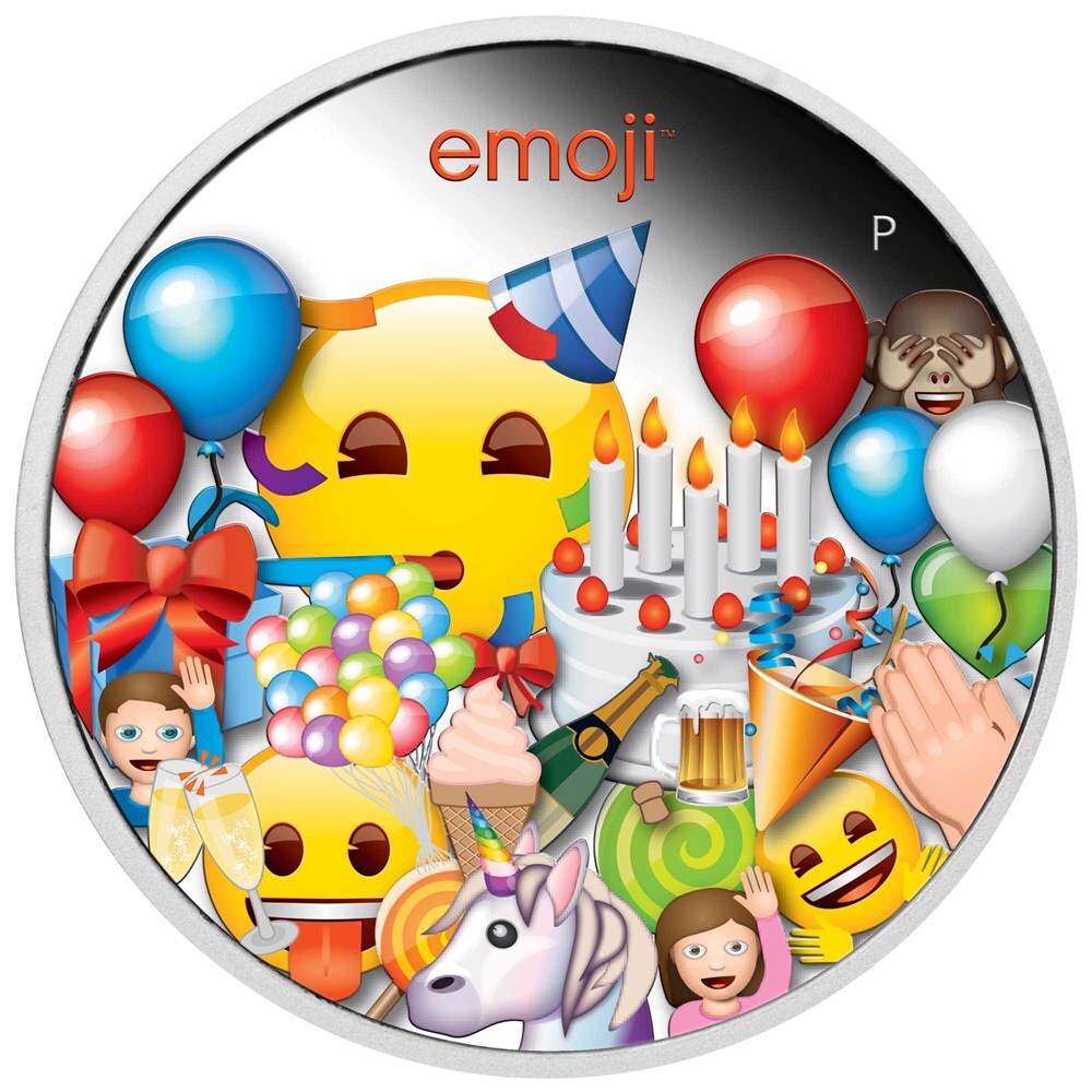 2021 $1 Silver Emoji Celebration Coin