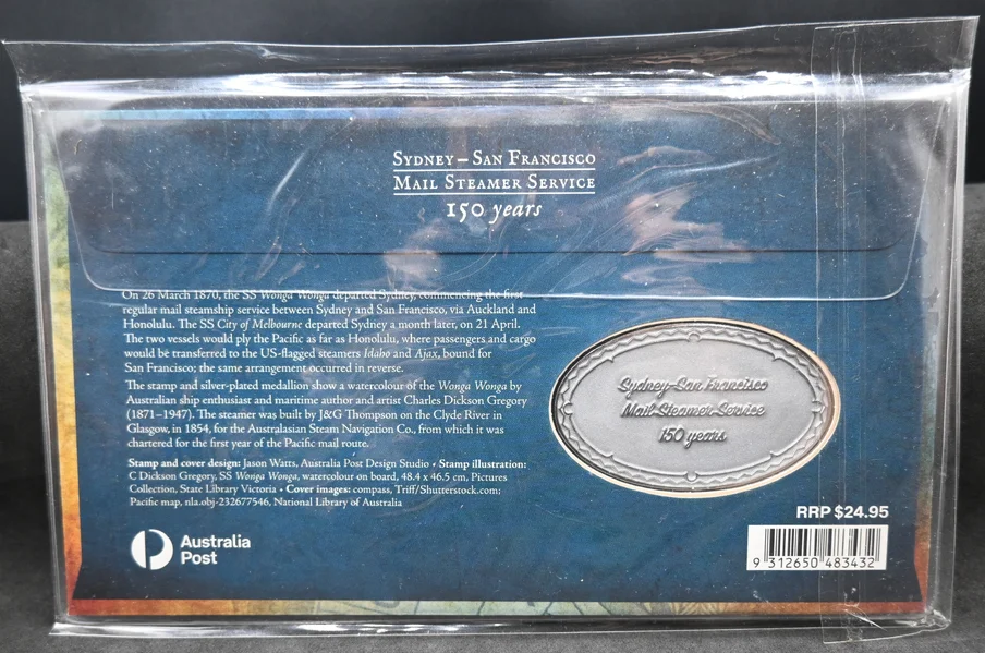 2020 Sydney-San Francisco Mail Steamer Service 150 Year PMC