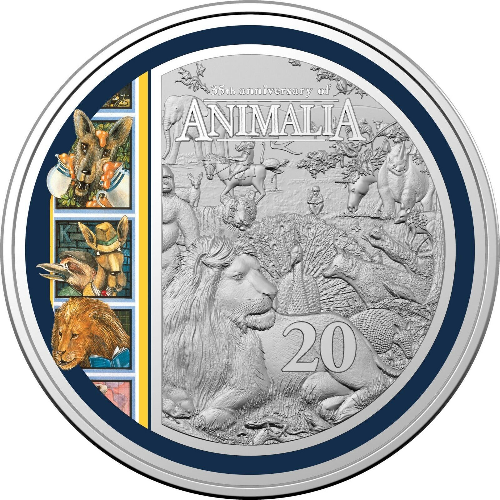 2021 20c Animalia Coloured Coin