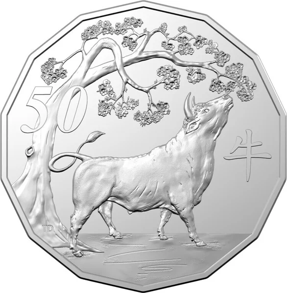 2021 50c Lunar Year of the Ox - Tetra-decagon Coin in Folded Display Card
