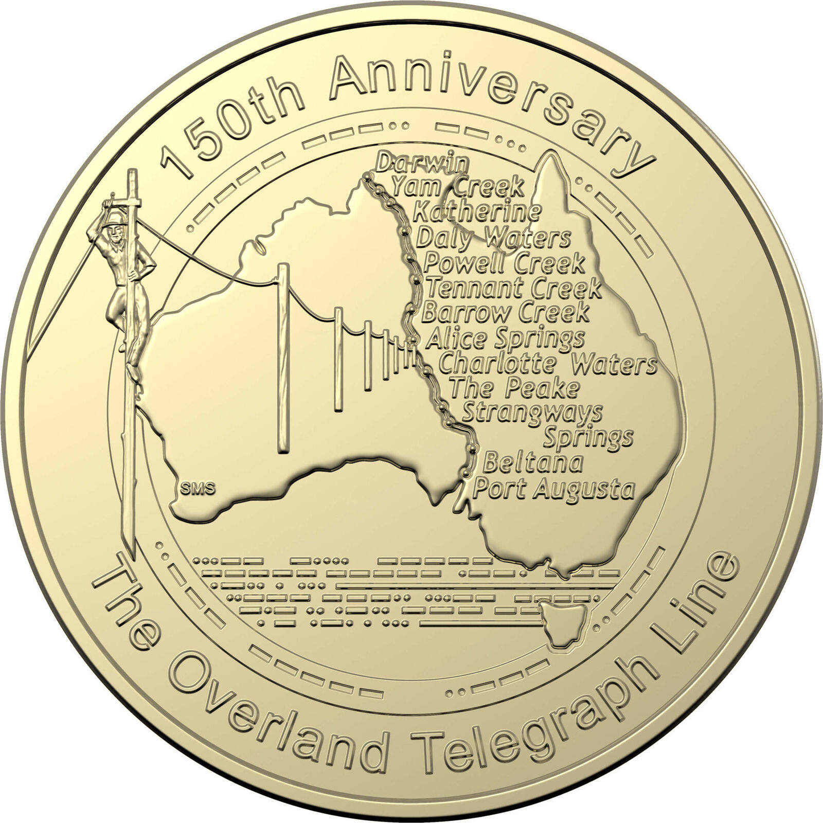 2022 $1 150th anniversary of Australian Overland Telegraph Line