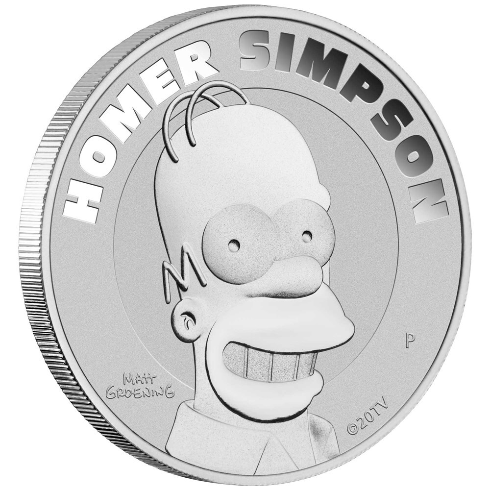 2022 $1 Homer Simpson 1oz Silver Coin