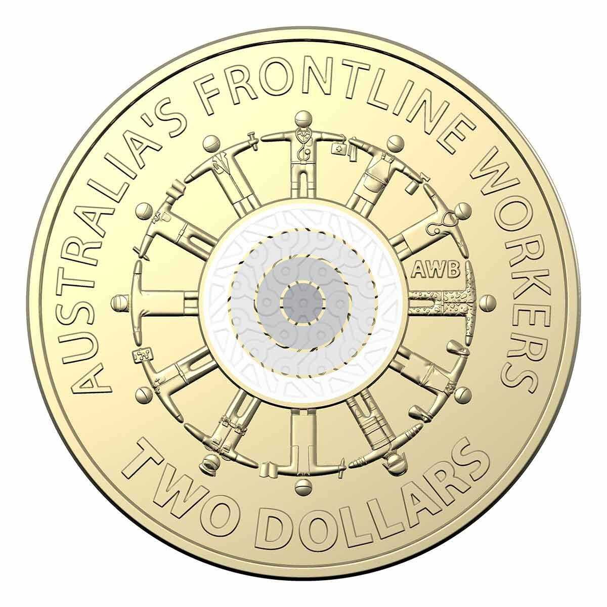 2022 $2 Frontline Workers - UNC Single Coloured Coin