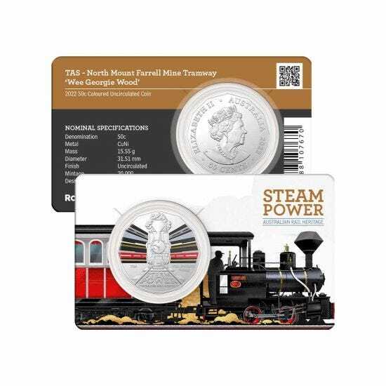 2022 50c Steam Power Train Tasmania 'Wee Georgie Wood'