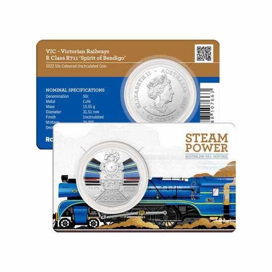 2022 50c Steam Power Train Vic. Railways R711 ‚ÄòSpirit of Bendigo‚Äô