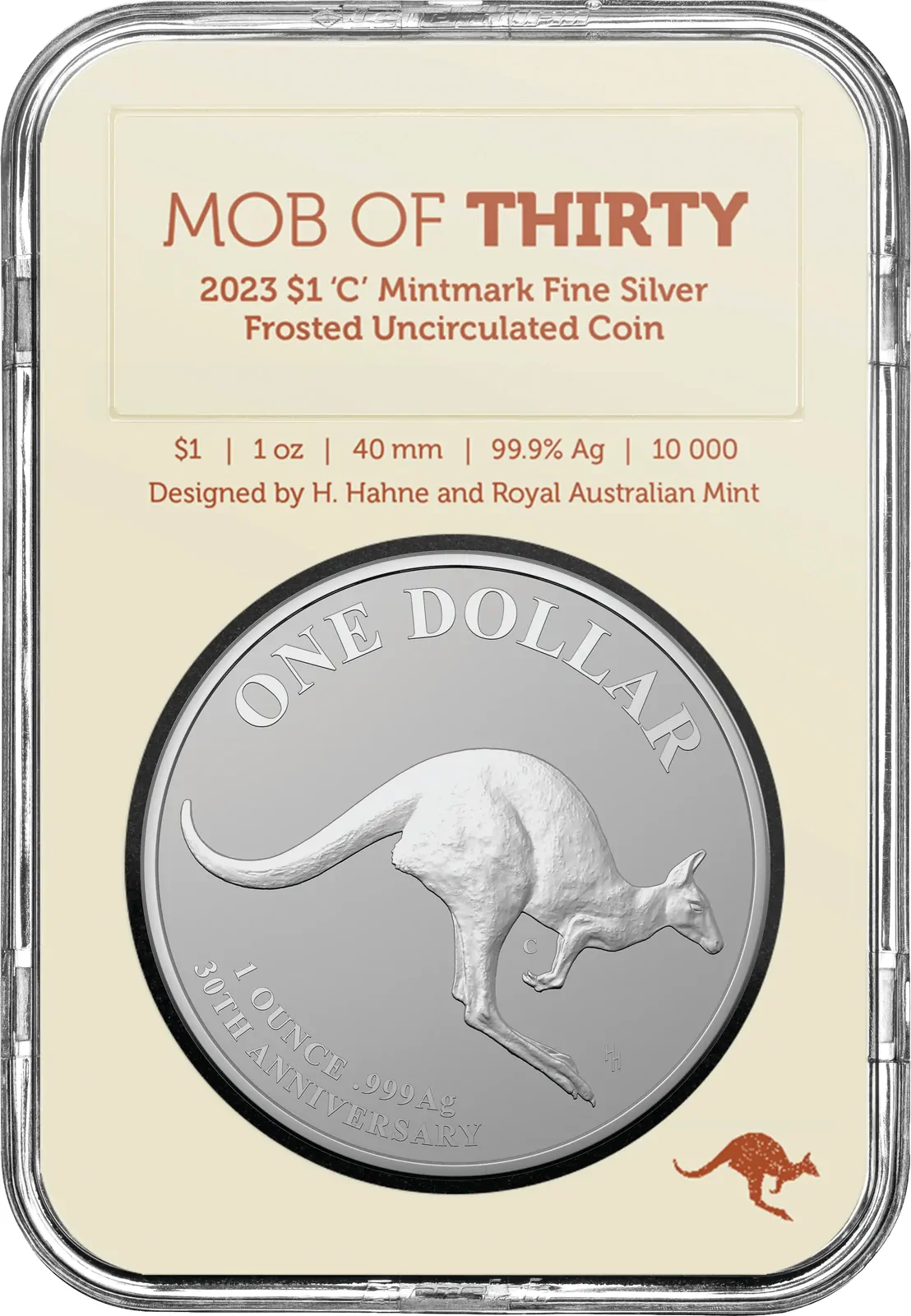 2023 1oz Mob of Thirty 30th Anniversary Kangaroo 'C' Mintmark Uncirculated
