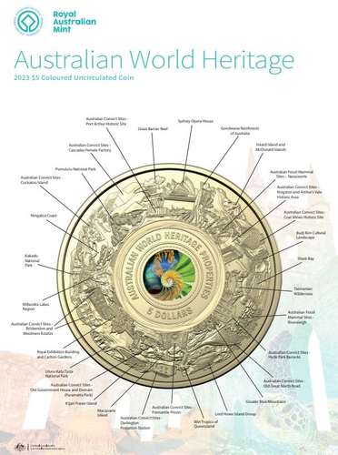 2023 $5 Australian World Heritage Carded Coin