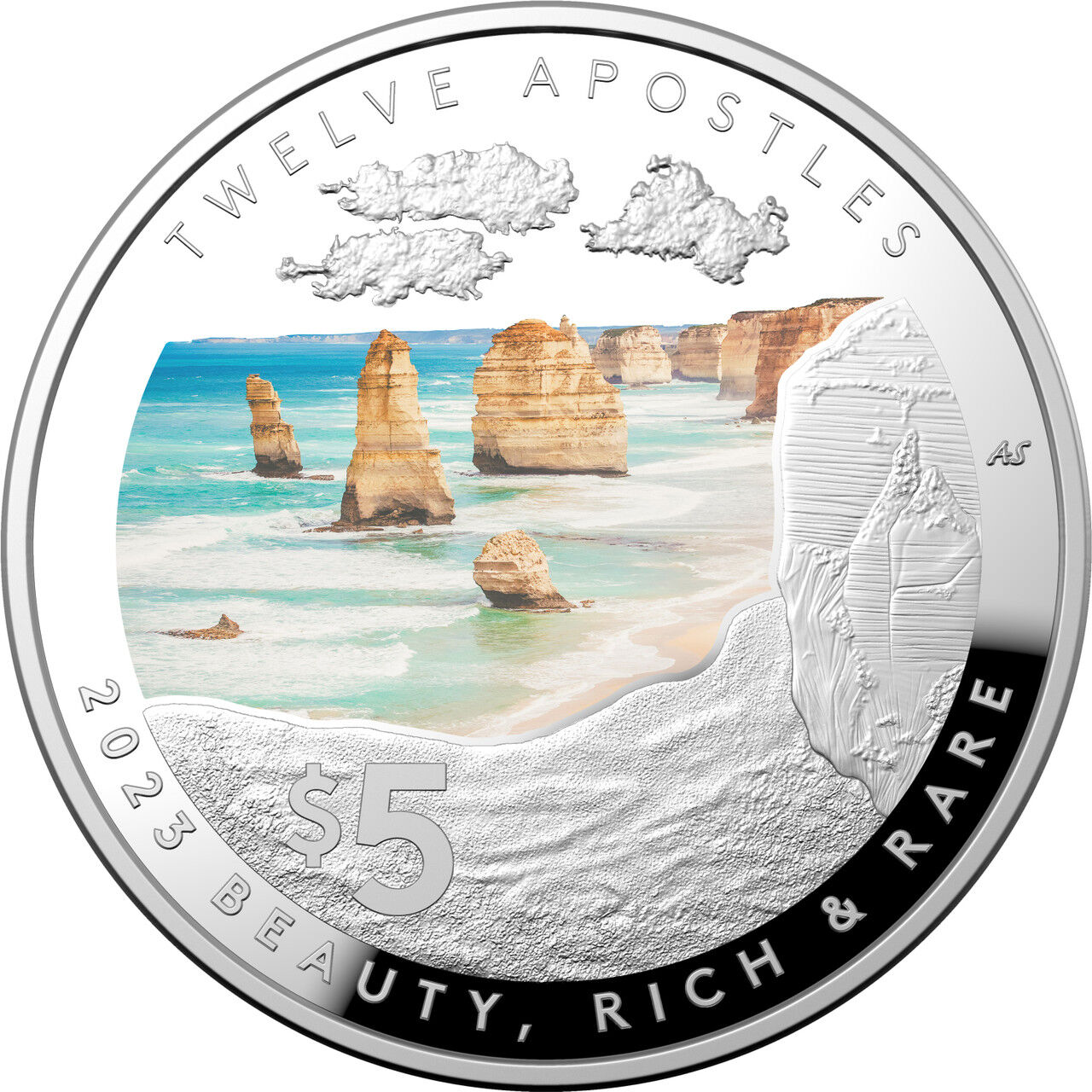 2023 $5 Twelve Apostles Coloured Silver Proof Domed Coin