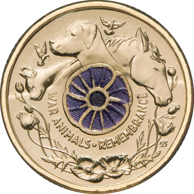 2024 $2 Purple Poppy - War Animals Remembrance RAM Roll