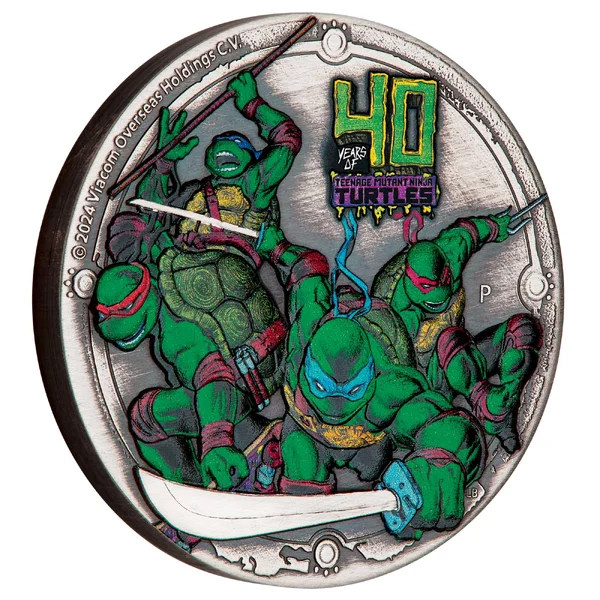 2024 2oz Silver Teenage Mutant Ninja Turtles Antiqued High Relief Coin