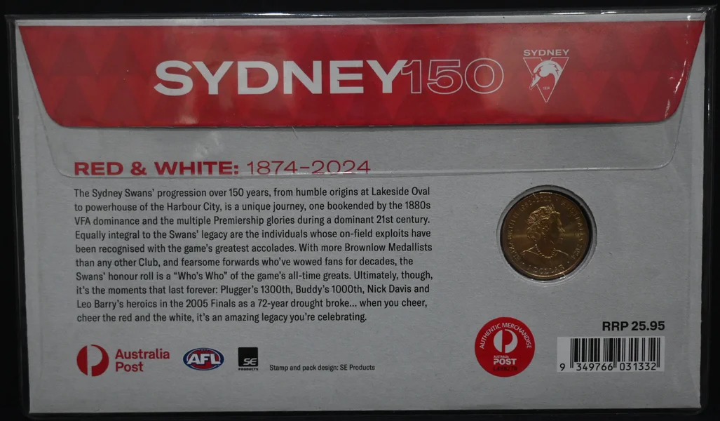 2024 $1 AFL - Sydney Swans : 150 Year Anniversary PNC