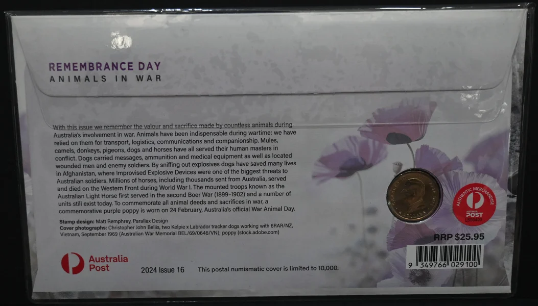 2024 $2 Remembrance Day: Animals in War PNC