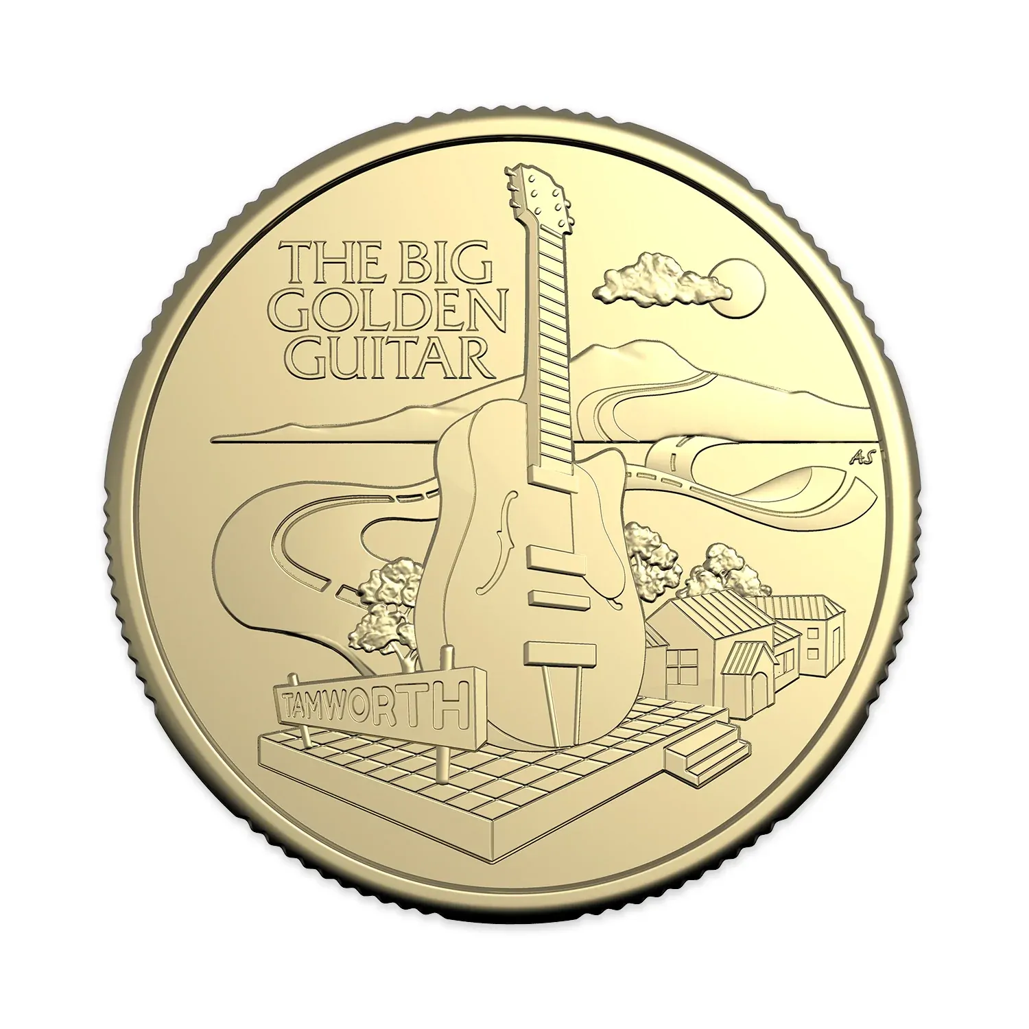2025 $1 Aussie Big Things 2 - The Big Golden Guitar Carded Coin