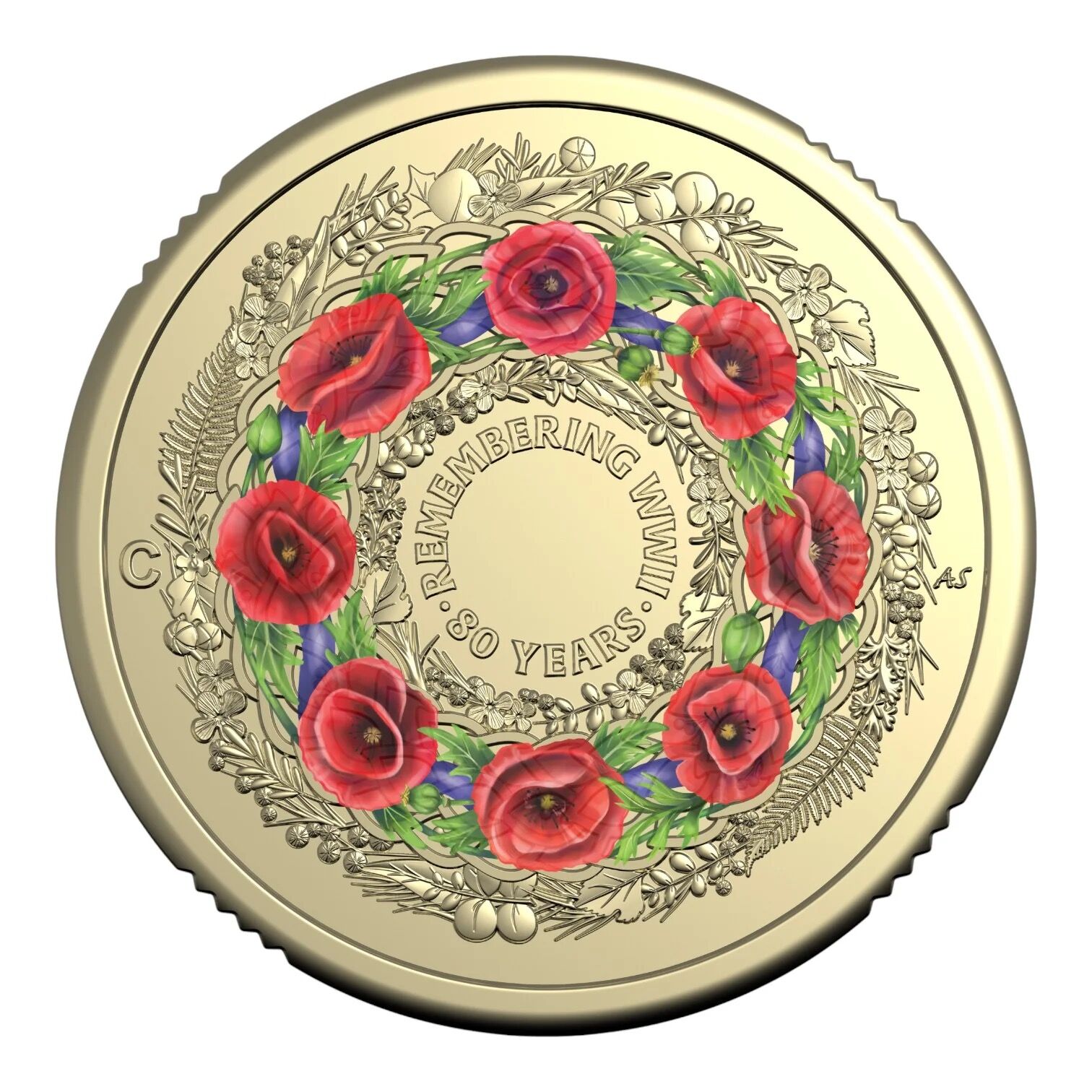 2025 $2 C-Mintmark Poppy Wreath - 80th Anniversary of WWII Carded Coin