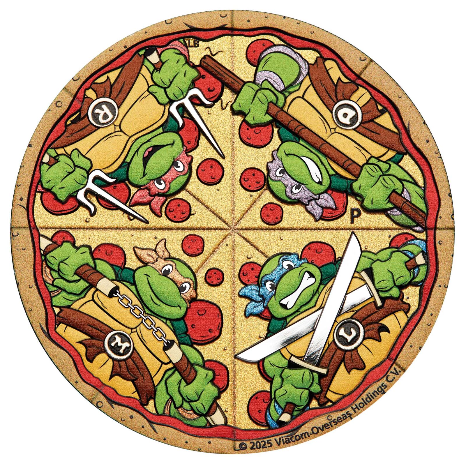 2025 2oz Teenage Mutant Ninja Turtles Silver Coloured Pizza Coin