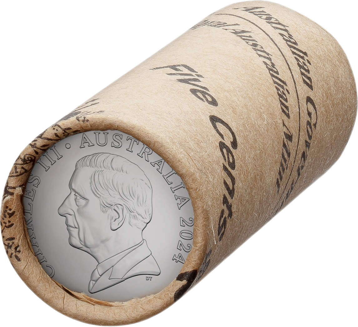 2025 5c King Charles III UNC - Non-Premium Mint RAM Roll
