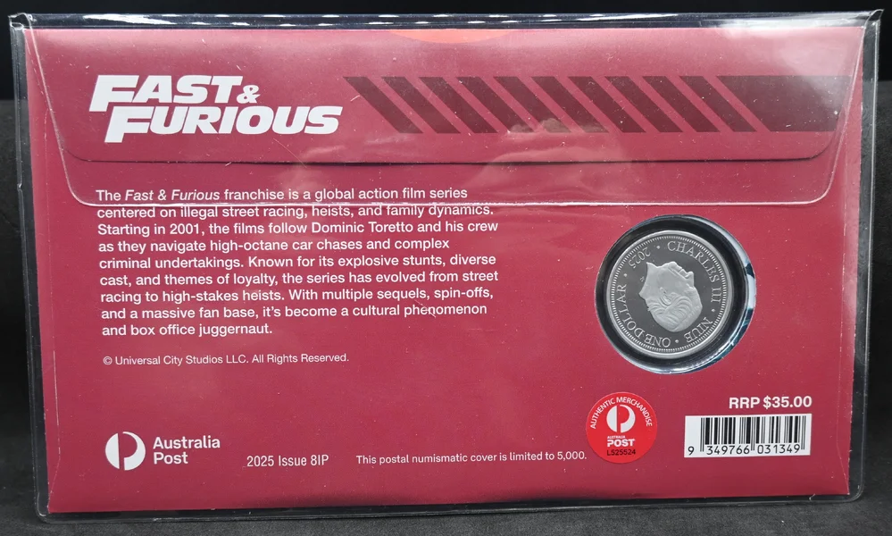 2025 Fast & Furious Coloured $1 PNC