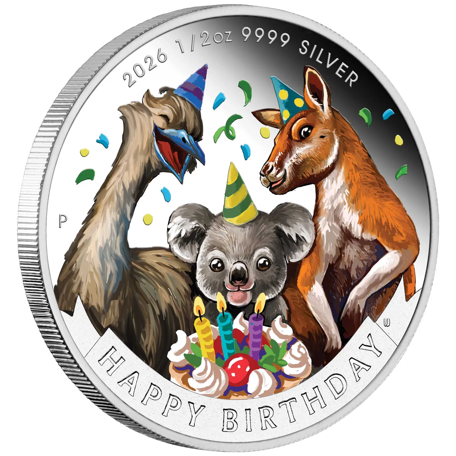 2026 1/2oz Happy Birthday Silver Proof Coloured Coin in Card
