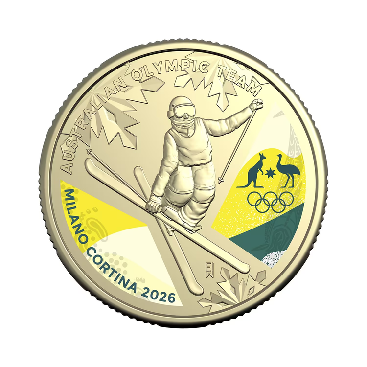 2026 $1 Winter Olympics Coloured Carded Coin